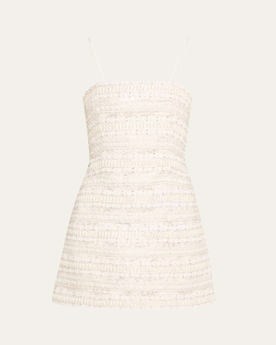 Violet Embellished Spaghetti-Strap Mini Dress